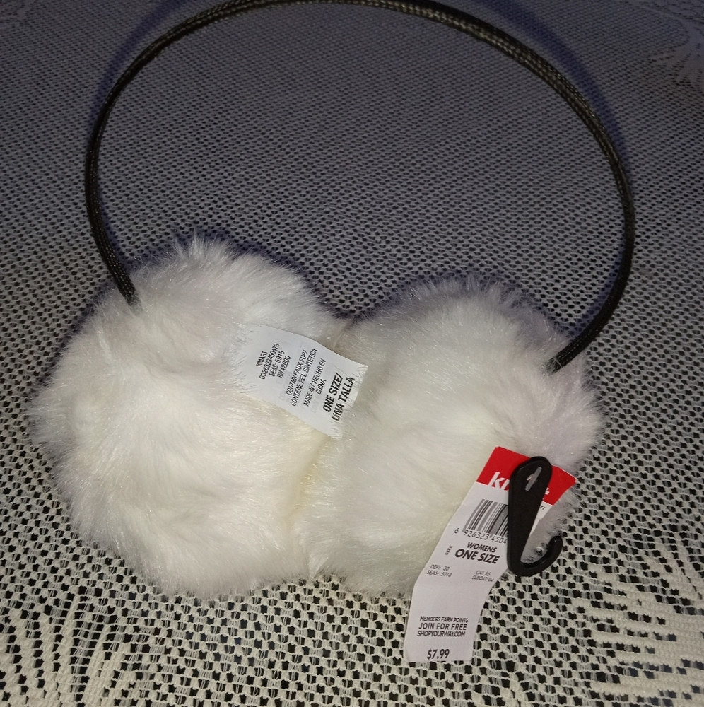 White Fluffy Earmuffs